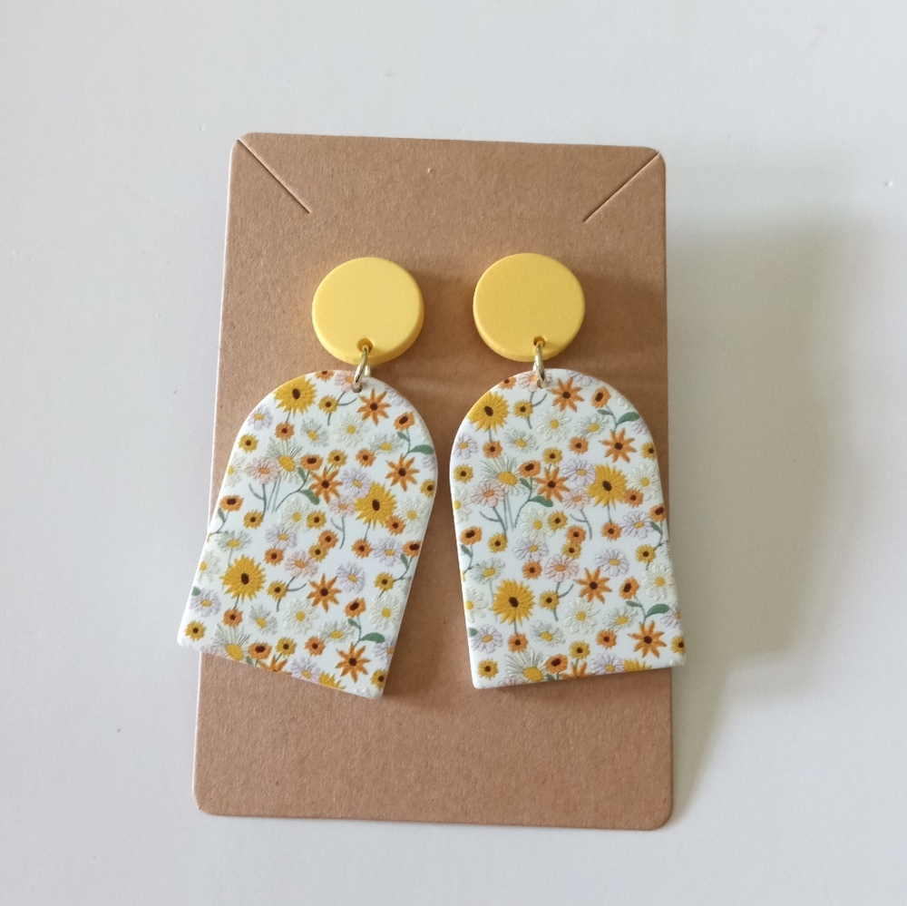 Floral Yellow Earrings